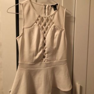 Forever 21 White Peplum Top
